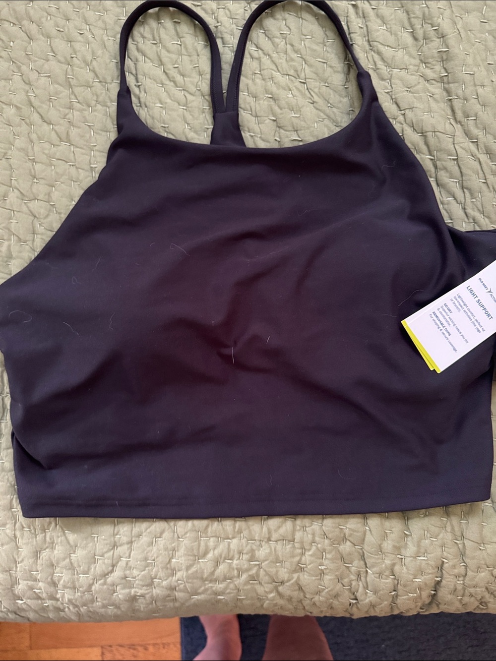 Old Navy Black Powersoft Racerback Crop Top